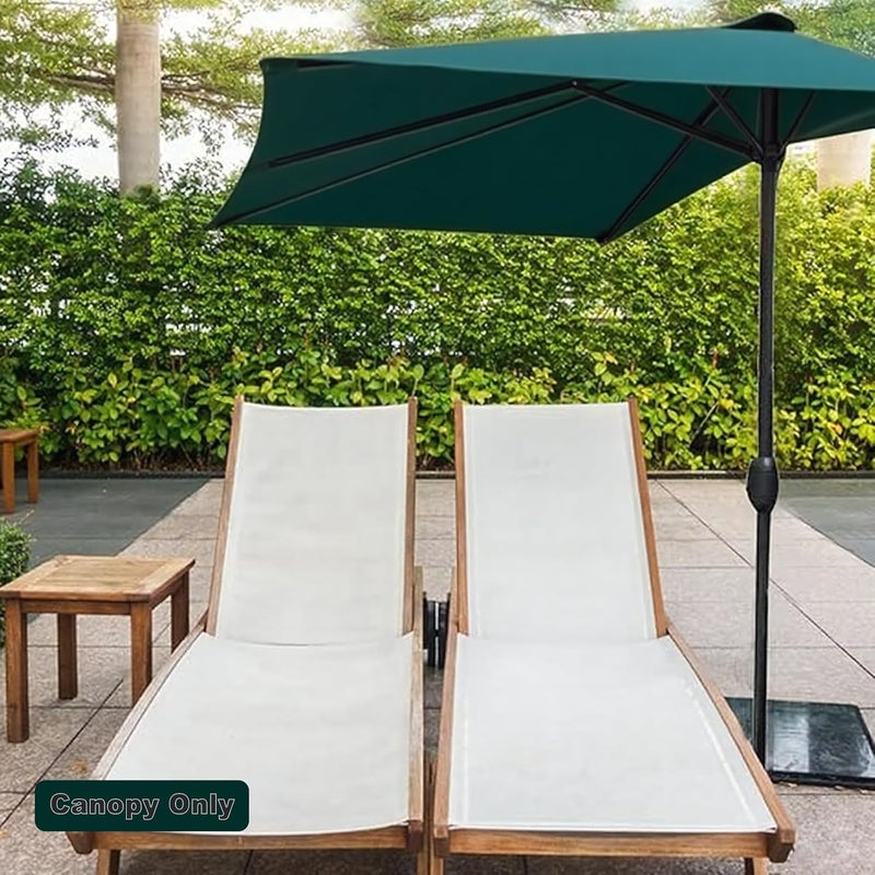 GLDDFDG Patio Umbrella Replacement Canopy - 9ft 5 Ribs Outdoor Half Umbrella Replacement Canopy, Table Market Yard Umbrella Replacement Top Cover for Garden/Deck/Pool & Beach (Only Canopy) - Image 2